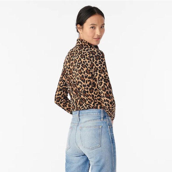 J. Crew Tissue Turtleneck in Leopard - Picture 3 of 4